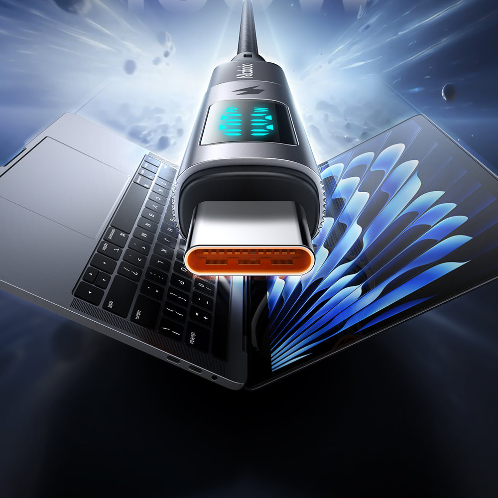 Адаптер за данни и зареждане USB-C - USB-C McDodo OT-6090 Wales Display, Черен