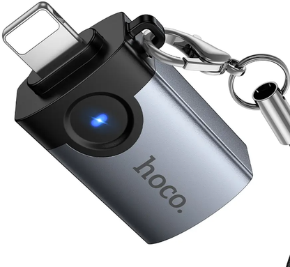 OTG адаптер Lightning - USB-A HOCO UA46, Сив