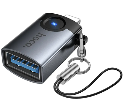 OTG адаптер Lightning - USB-A HOCO UA46, Сив