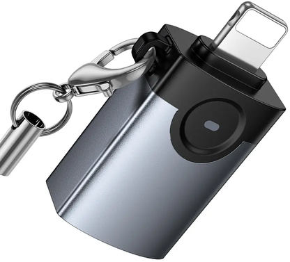 OTG адаптер Lightning - USB-A HOCO UA46, Сив