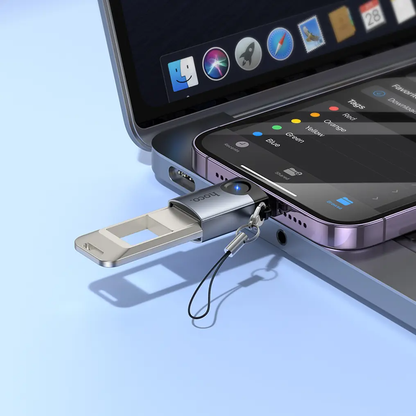 OTG адаптер Lightning - USB-A HOCO UA46, Сив