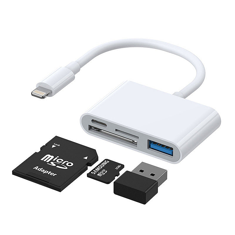 Joyroom OTG Lightning - USB-A / microSD Joyroom, бял S-H142