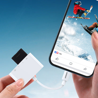 Joyroom OTG Lightning - USB-A / microSD Joyroom, бял S-H142