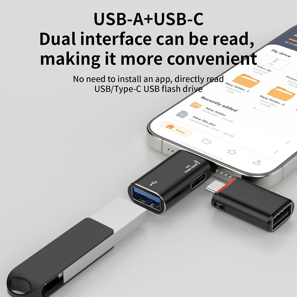 Адаптер OTG Lightning - USB-A Techsuit A18 AluVoltX, Черен