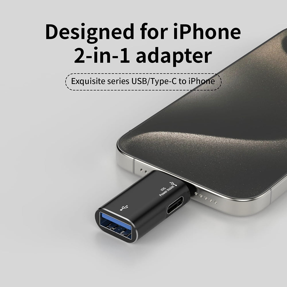 Адаптер OTG Lightning - USB-A Techsuit A18 AluVoltX, Черен