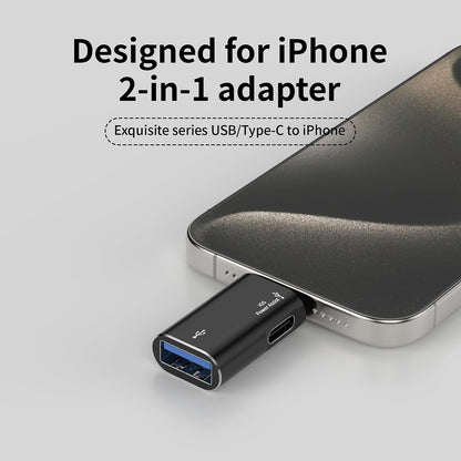 Адаптер OTG Lightning - USB-A Techsuit A18 AluVoltX, Черен