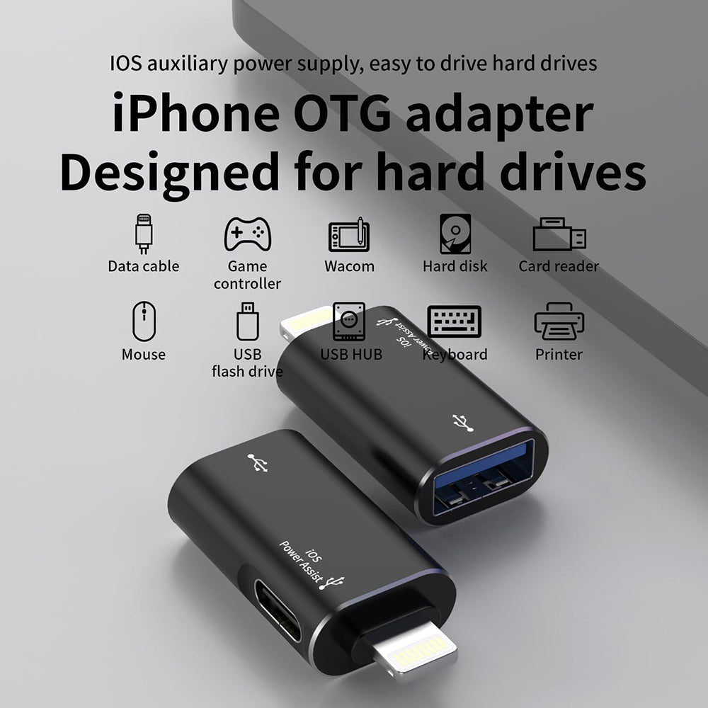 Адаптер OTG Lightning - USB-A Techsuit A18 AluVoltX, Черен