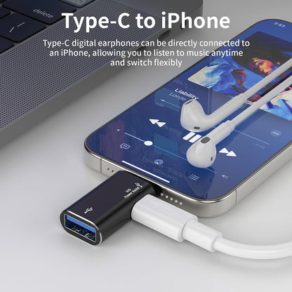 Адаптер OTG Lightning - USB-A Techsuit A18 AluVoltX, Черен