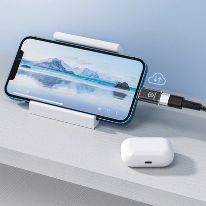 Адаптер OTG Lightning - USB-A Techsuit A6 HyperPort, Черно Оранжев