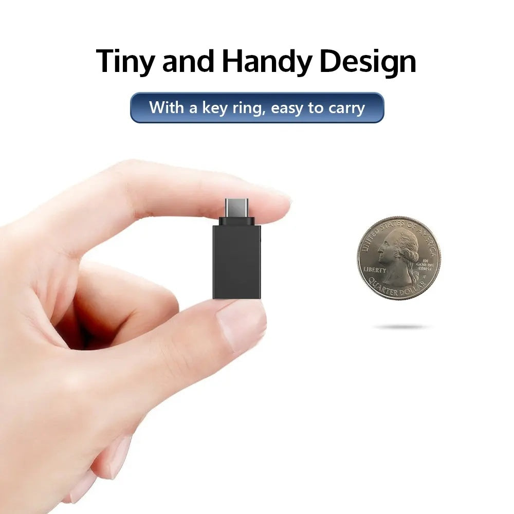 Адаптер OTG microUSB / USB-C - USB-A Techsuit A13 DuoVoltX, Сив, Комплект 2 броя