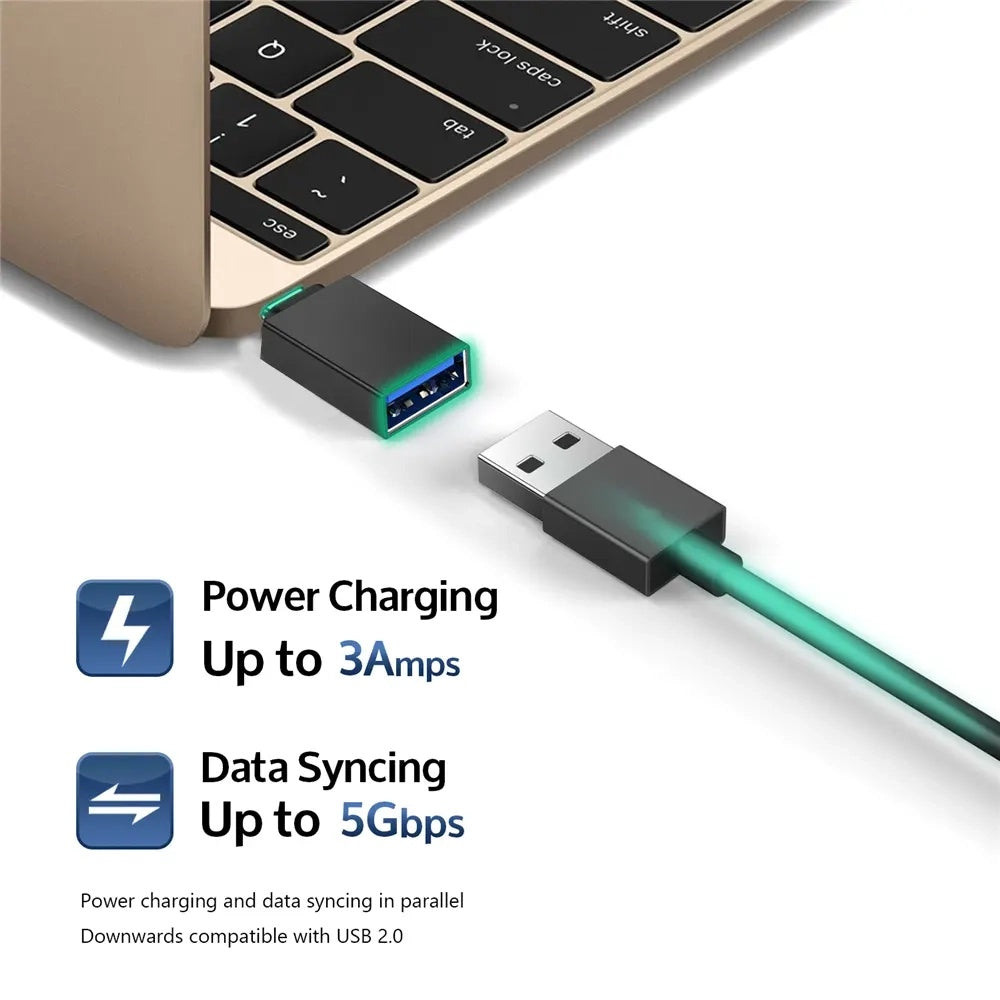 Адаптер OTG microUSB / USB-C - USB-A Techsuit A13 DuoVoltX, Сив, Комплект 2 броя