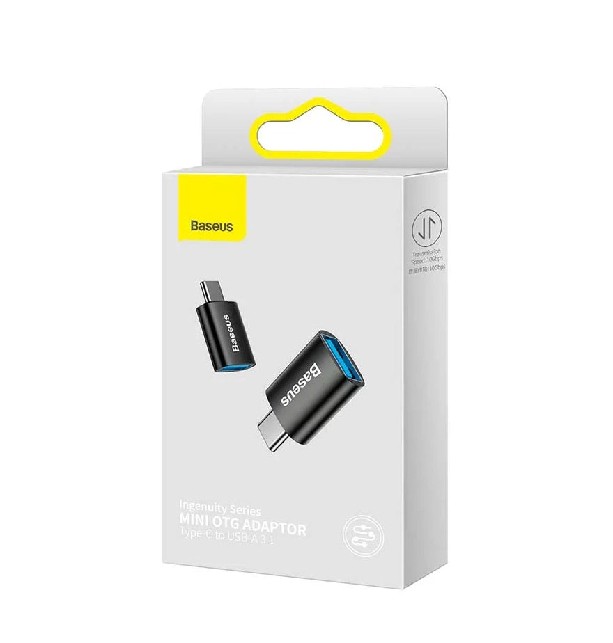 Baseus Ingenuity USB-C към USB-A OTG адаптер, черен 