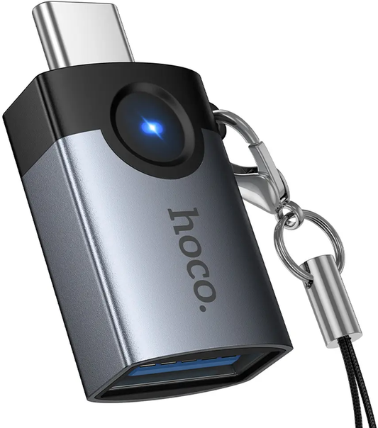 OTG адаптер USB-C - USB-A HOCO UA46C, Сив