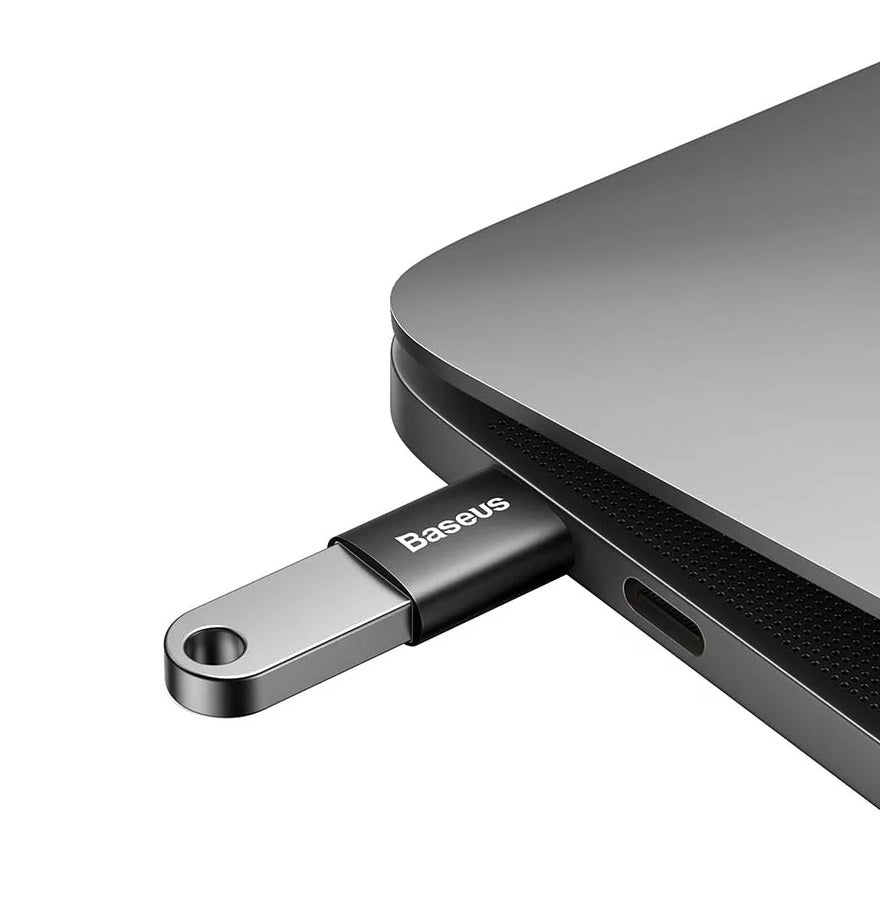 Baseus Ingenuity USB-C към USB-A OTG адаптер, черен 