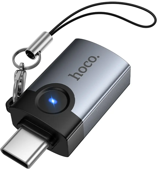OTG адаптер USB-C - USB-A HOCO UA46C, Сив