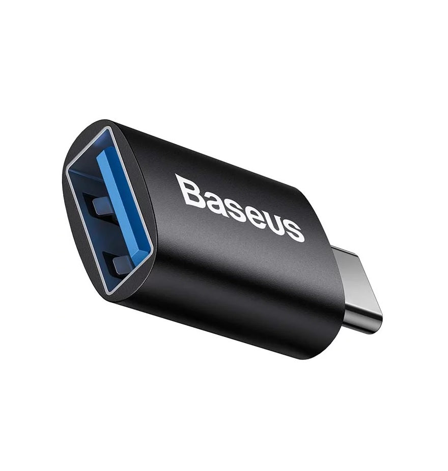 Baseus Ingenuity USB-C към USB-A OTG адаптер, черен 