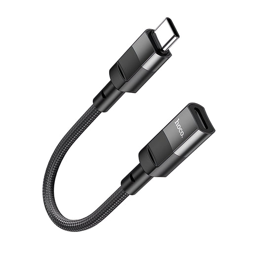 HOCO U107 Адаптер за данни и зареждане Lightning - USB-C HOCO U107, 0,1 м, черен 