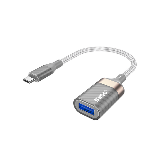 Адаптер OTG USB-C - USB-A BWOO BZ69, Сив