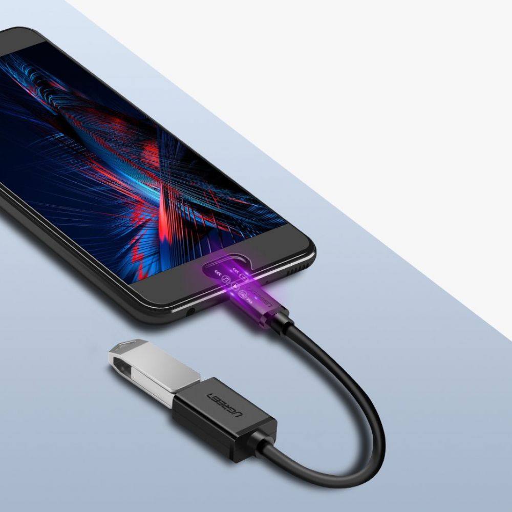 Преходник USB-C към USB-A OTG UGREEN US154, черен 