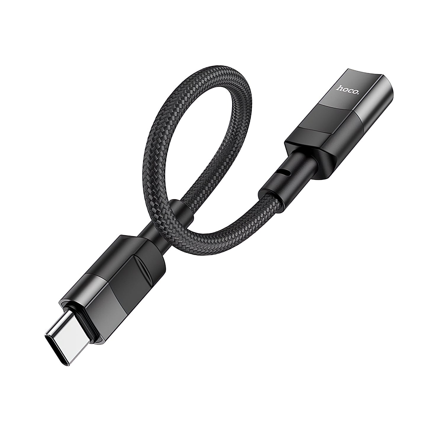 HOCO U107 Адаптер за данни и зареждане Lightning - USB-C HOCO U107, 0,1 м, черен 