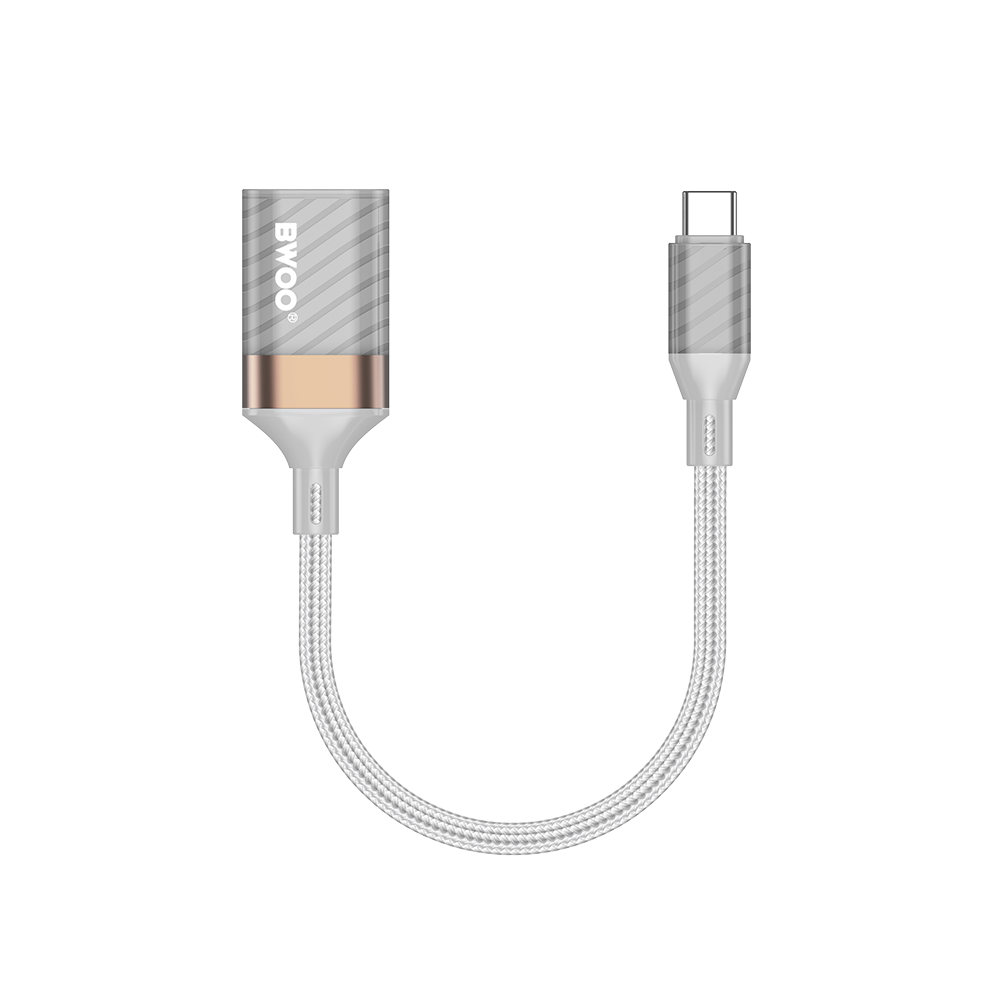 Адаптер OTG USB-C - USB-A BWOO BZ69, Сив