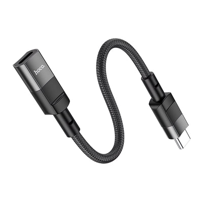 HOCO U107 Адаптер за данни и зареждане Lightning - USB-C HOCO U107, 0,1 м, черен 