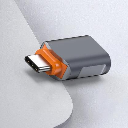 Адаптер OTG USB-C - USB-A Techsuit A9 SlateVolt, Сиво-Оранжев