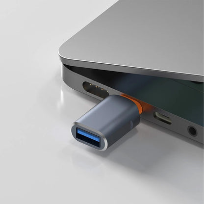 Адаптер OTG USB-C - USB-A Techsuit A9 SlateVolt, Сиво-Оранжев