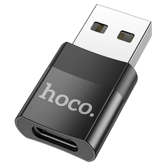 Адаптер за данни и зареждане USB-C - USB-A HOCO UA17, черен