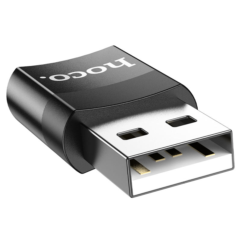 Адаптер за данни и зареждане USB-C - USB-A HOCO UA17, черен