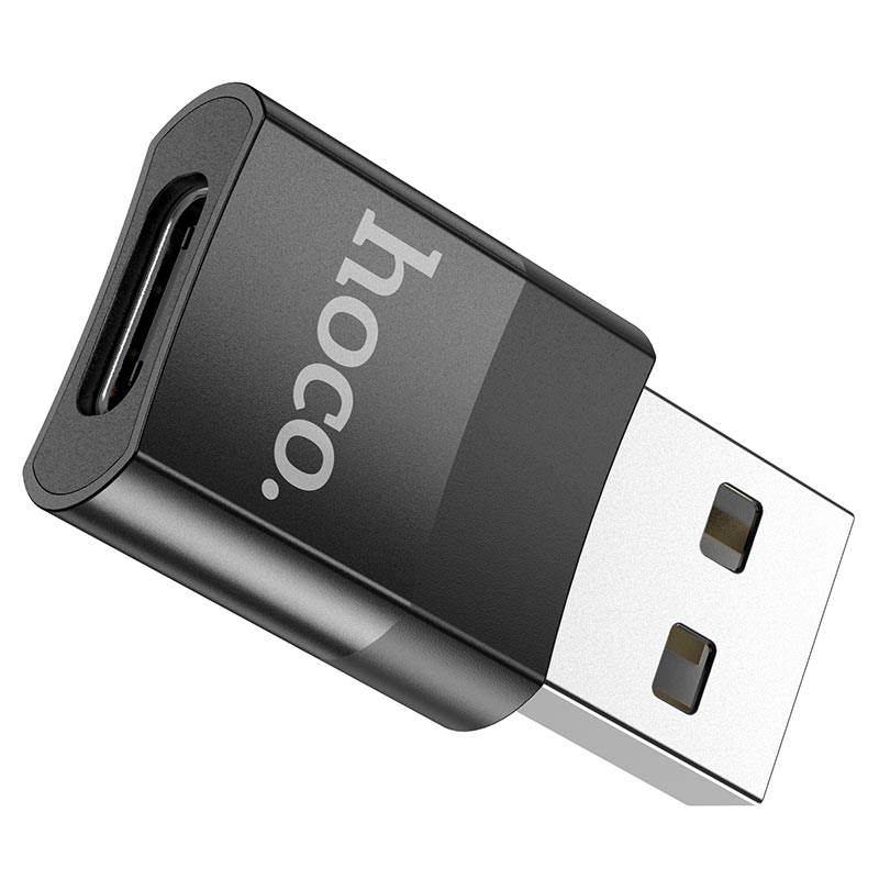 Адаптер за данни и зареждане USB-C - USB-A HOCO UA17, черен