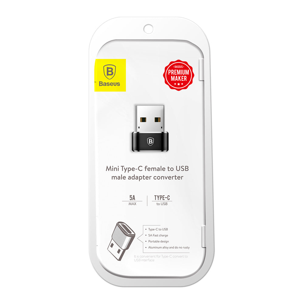 Адаптер за зареждане и пренос на данни от USB-C към USB-A Baseus USB-C към USB-A, черен CAAOTG-01 CAAOTG-01