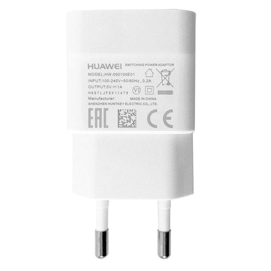 Мрежово зарядно устройство Huawei HW-050100E01, 5W, 1A, 1 x USB-A, бяло 02221186