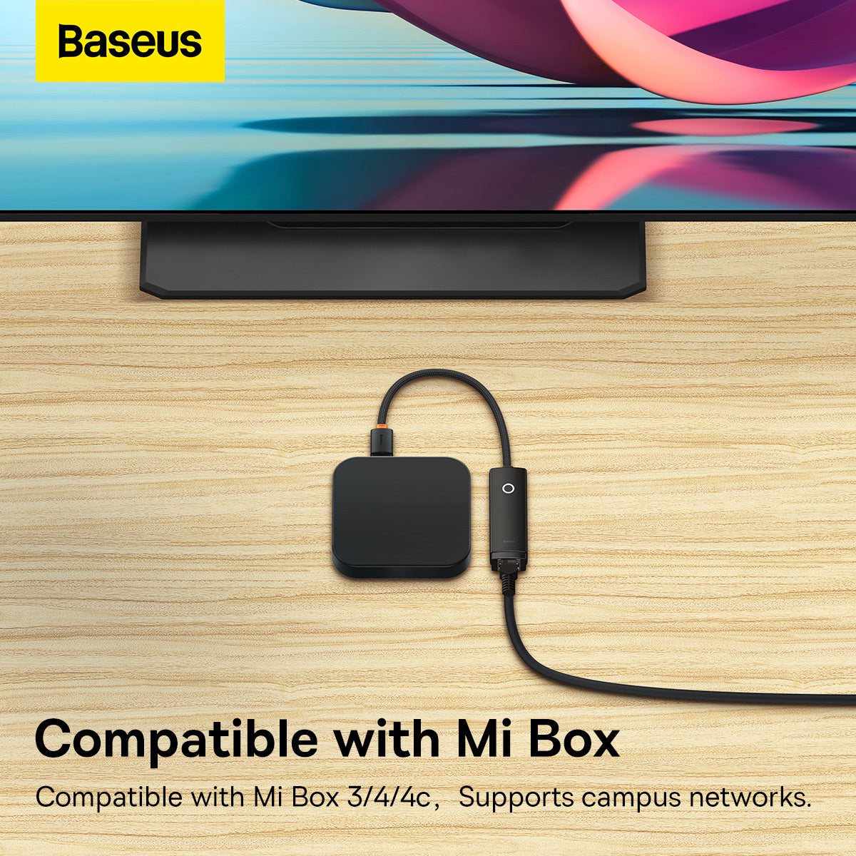 Мрежов адаптер Baseus Lite, USB-C - RJ45, черен WKQXX000301 