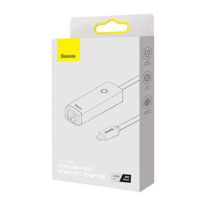 Мрежов адаптер Baseus Lite, USB-C - RJ45, черен WKQXX000301 