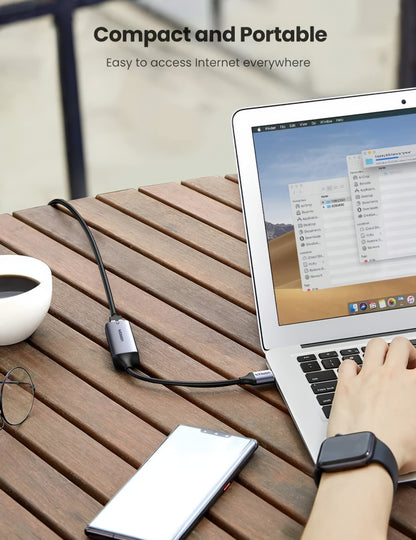 Мрежова карта UGREEN CM209, RJ45, USB, Сивa