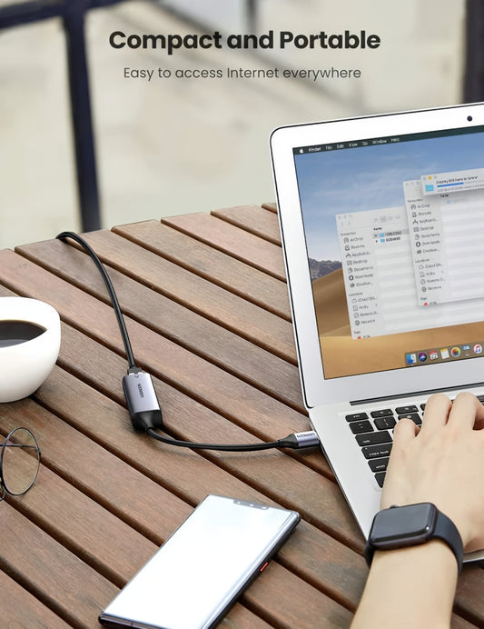 Мрежова карта UGREEN CM209, RJ45, USB, Сивa