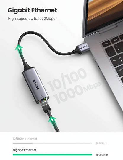 Мрежова карта UGREEN CM209, RJ45, USB, Сивa