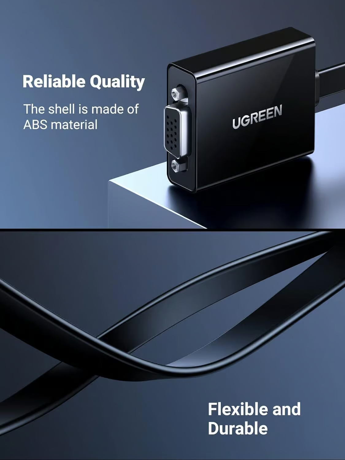 Видео адаптер UGREEN CM611 (90813), HDMI - VGA, 1080P, Черен