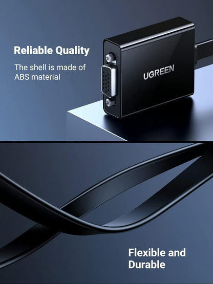 Видео адаптер UGREEN CM611 (90813), HDMI - VGA, 1080P, Черен