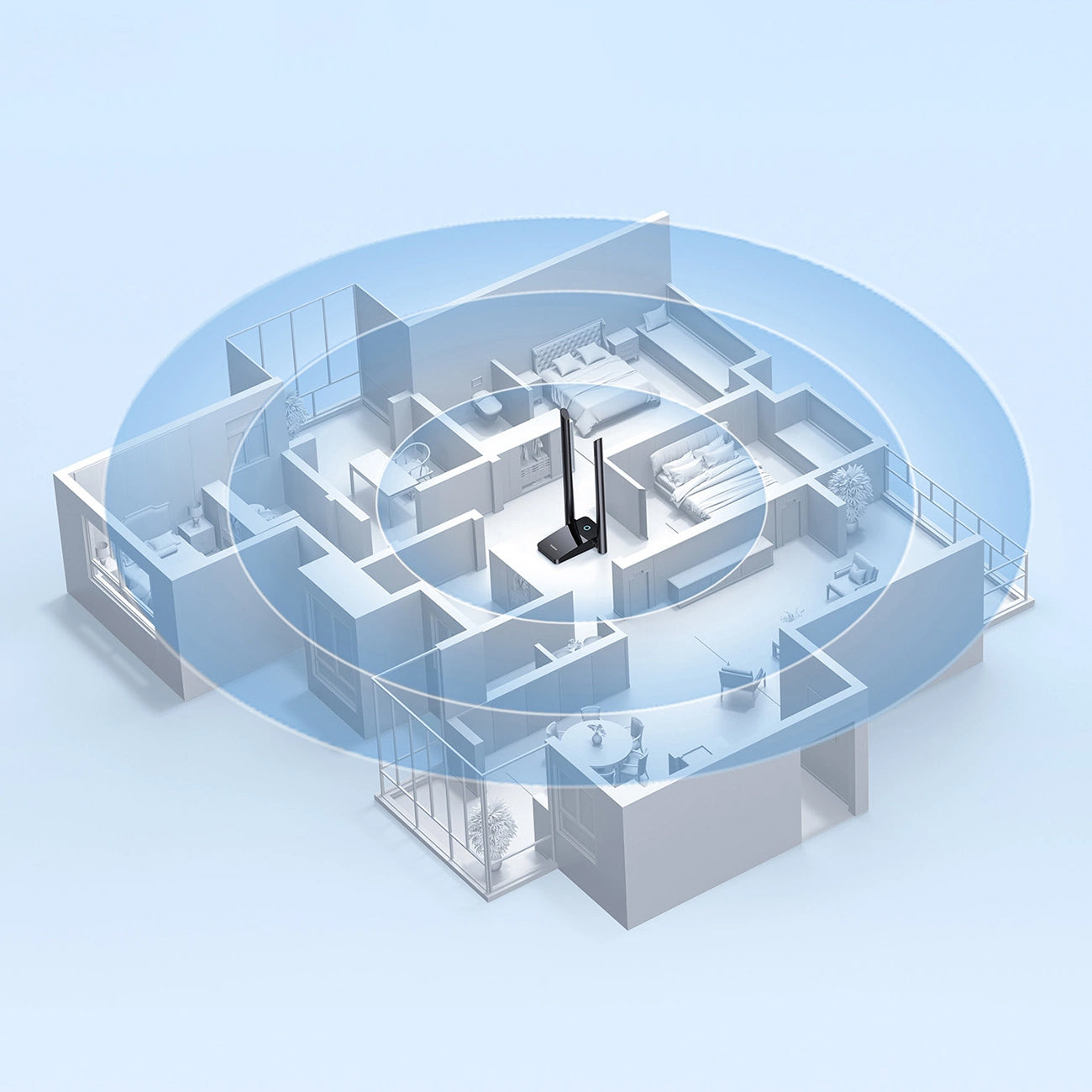 Безжичен адаптер Baseus FastJoy, двулентов, Wi-Fi 6, 1300Mbps, черен B01317600111-05 