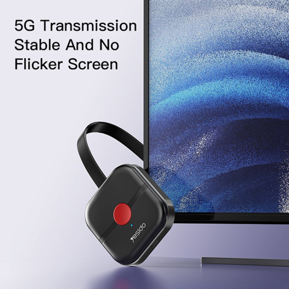 Безжичен мултимедиен адаптер Yesido TV10 5G, черен