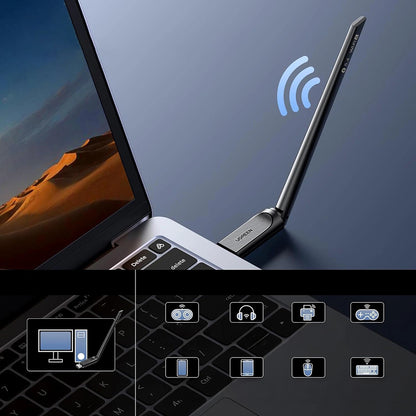 Адаптер Wireless UGREEN AX900 (75109), Dual Band, Wi-Fi 6, 600Mbps, Черен