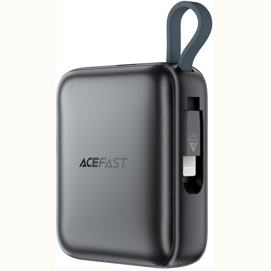 Външна батерия Acefast M23, 10000mAh, 22.5W, QC + PD, 1 x Lightning - 2 x USB-C, Сив