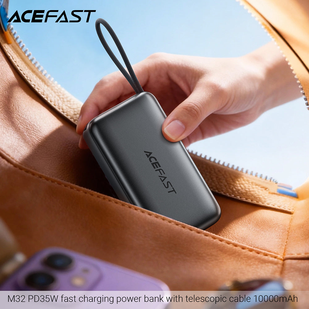 Външна батерия Acefast M32, 10000mAh, 35W, PD, 2 x USB-C, Сив
