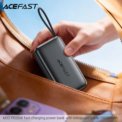 Външна батерия Acefast M32, 10000mAh, 35W, PD, 2 x USB-C, Сив