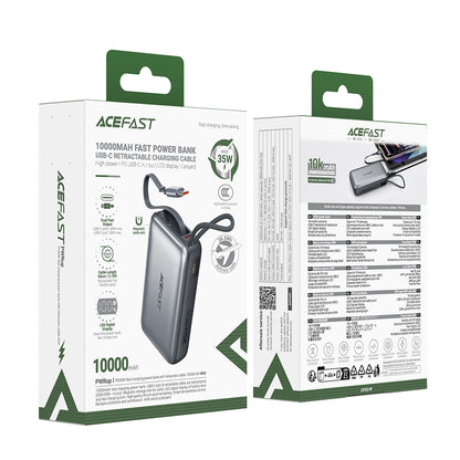 Външна батерия Acefast M32, 10000mAh, 35W, PD, 2 x USB-C, Сив
