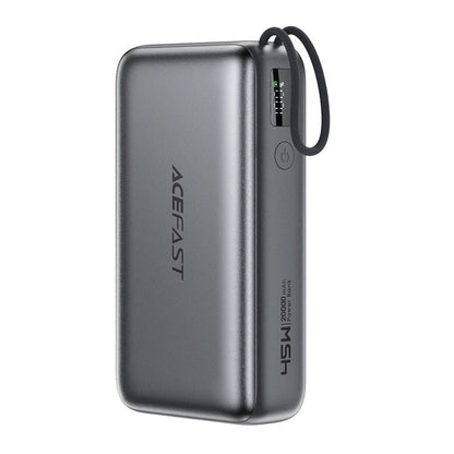 Външна батерия Acefast M34, 20000mAh, 45W, QC + PD, 1 x USB-A - 2 x USB-C, Сив
