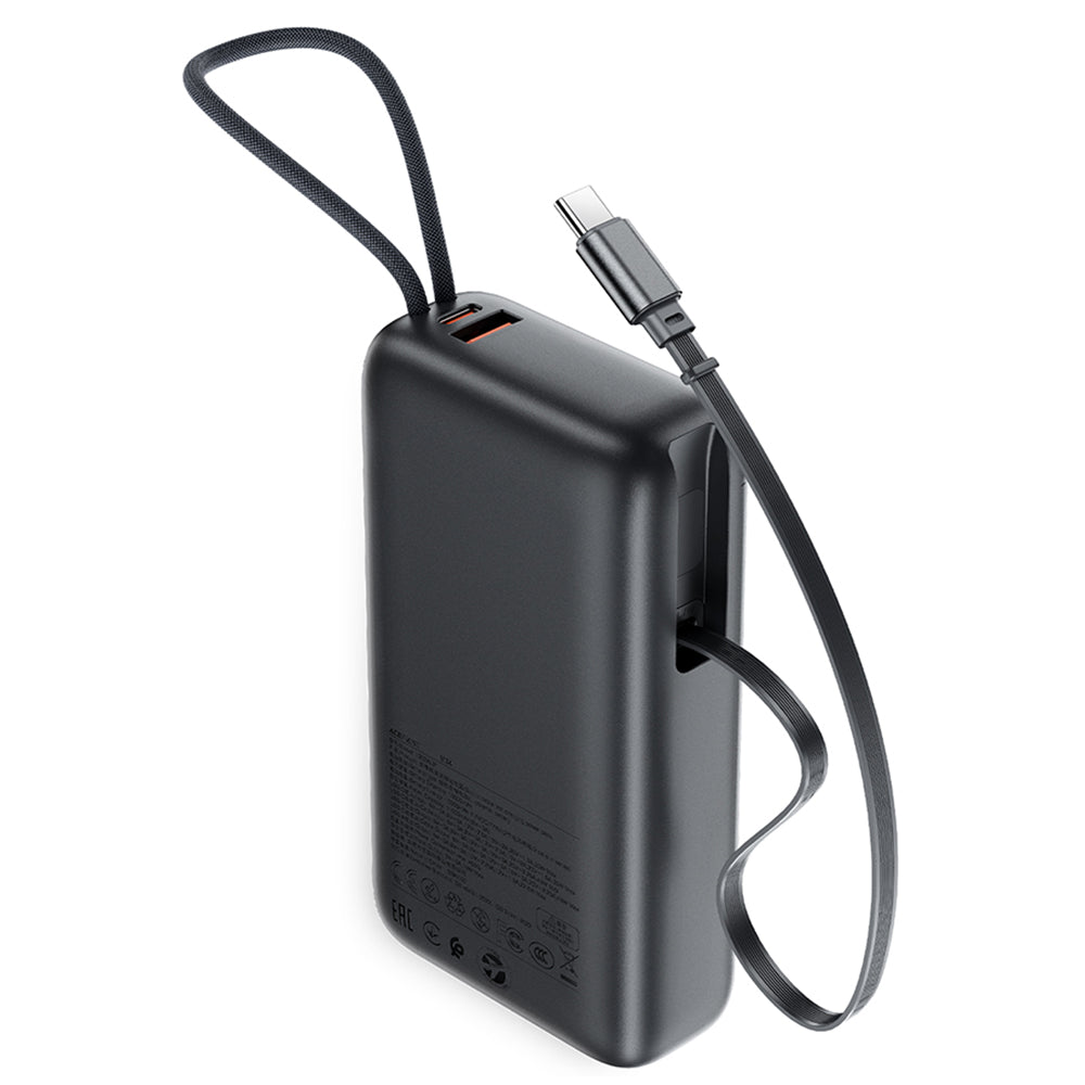 Външна батерия Acefast M34, 20000mAh, 45W, QC + PD, 1 x USB-A - 2 x USB-C, Сив