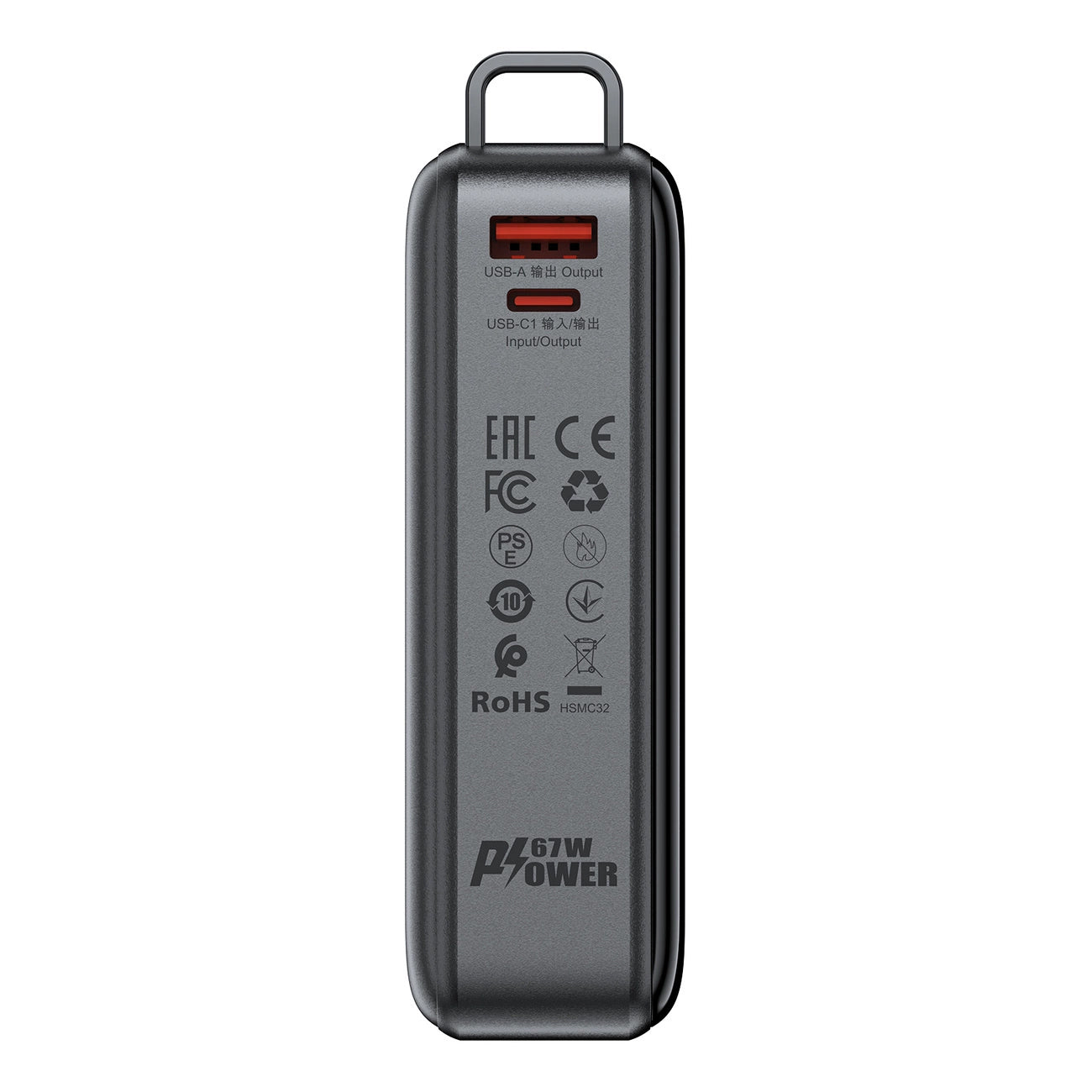 Външна батерия Acefast M4, 20000mAh, 67W, PD, 1 x USB-A - 2 x USB-C, Черна